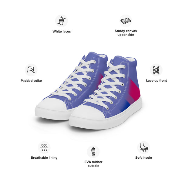 Bisexual Pride Colors Modern Blue High Top Shoes - Women Sizes