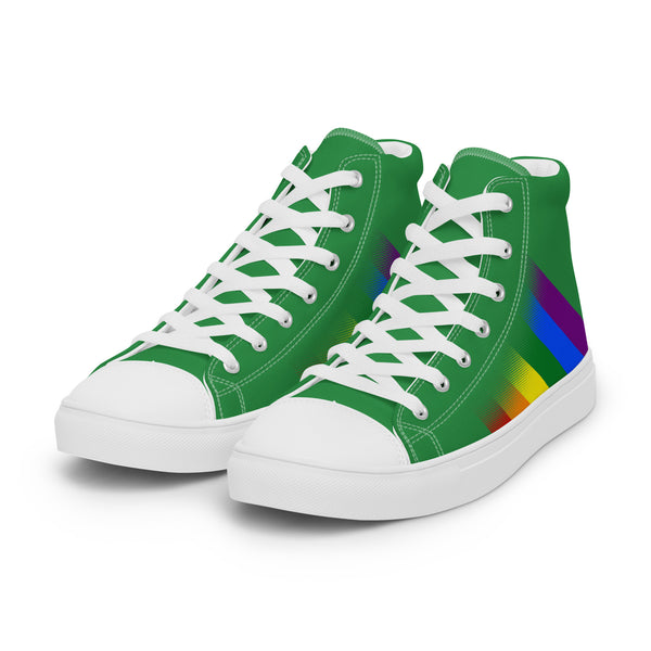 Gay Pride Colors Modern Green High Top Shoes - Women Sizes