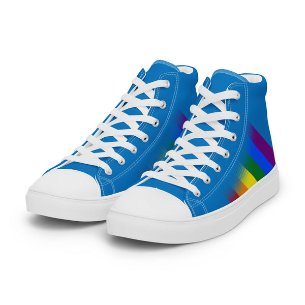 Gay Pride Colors Modern Blue High Top Shoes - Women Sizes