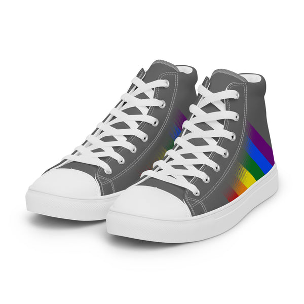 Gay Pride Colors Modern Gray High Top Shoes - Women Sizes