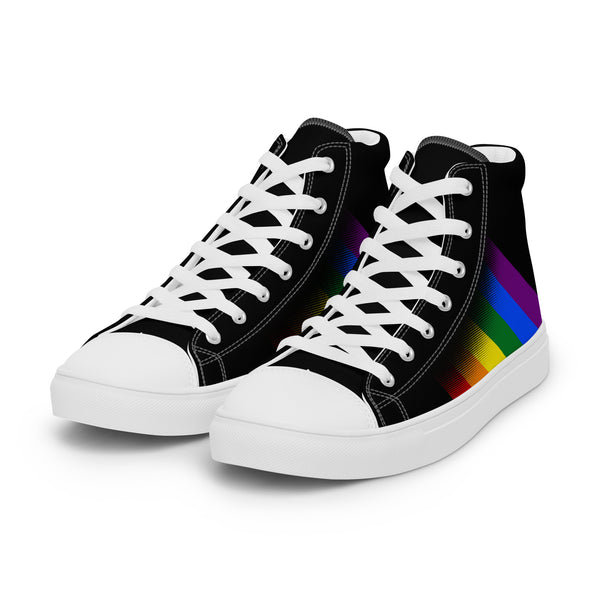 Gay Pride Colors Modern Black High Top Shoes - Women Sizes