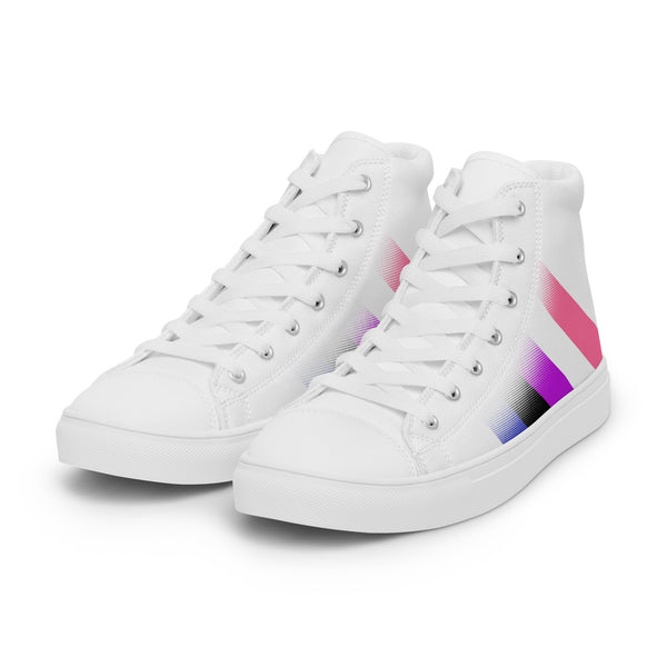 Genderfluid Pride Colors Modern White High Top Shoes - Women Sizes