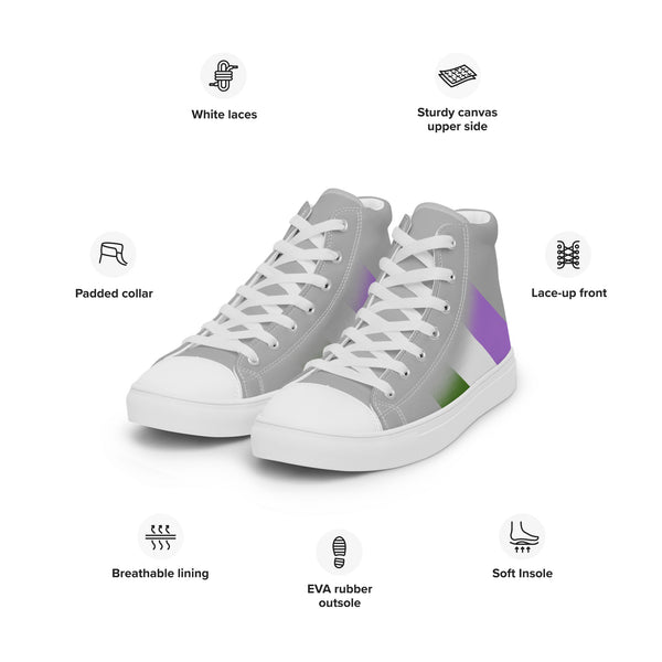 Genderqueer Pride Colors Modern Gray High Top Shoes - Women Sizes