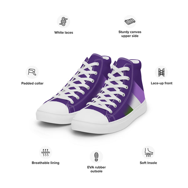 Genderqueer Pride Colors Modern Purple High Top Shoes - Women Sizes