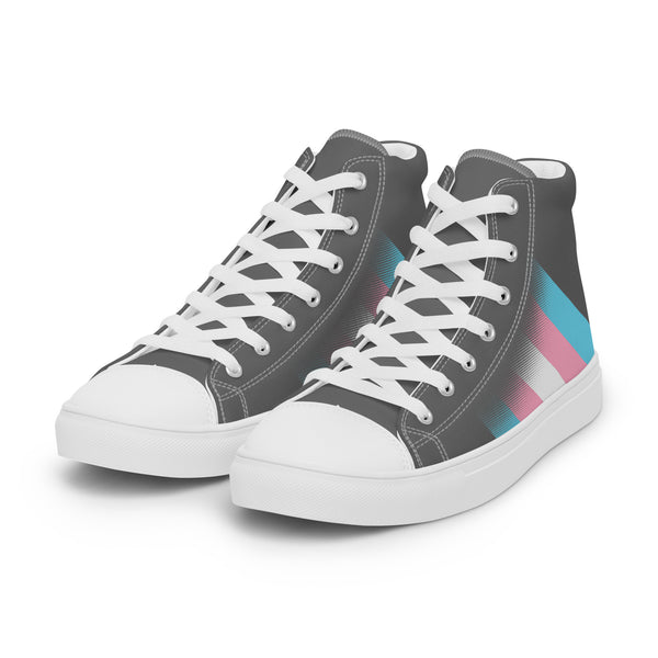 Transgender Pride Colors Modern Gray High Top Shoes - Women Sizes