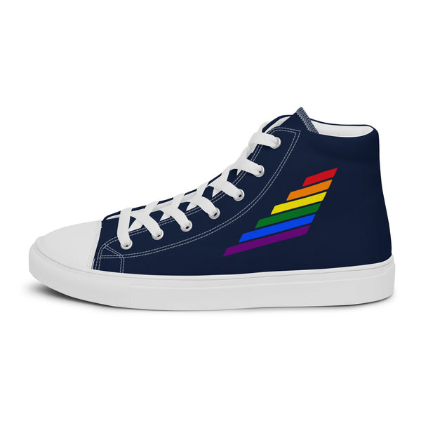 Gay Pride Modern Navy High Top Shoes