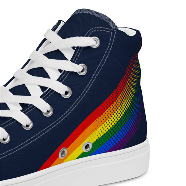 Gay Pride Colors Original Navy High Top Shoes - Women Sizes