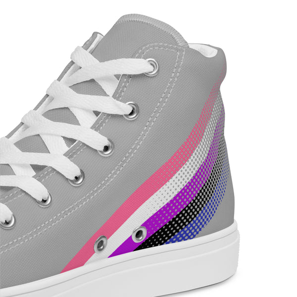 Genderfluid Pride Colors Original Gray High Top Shoes - Women Sizes