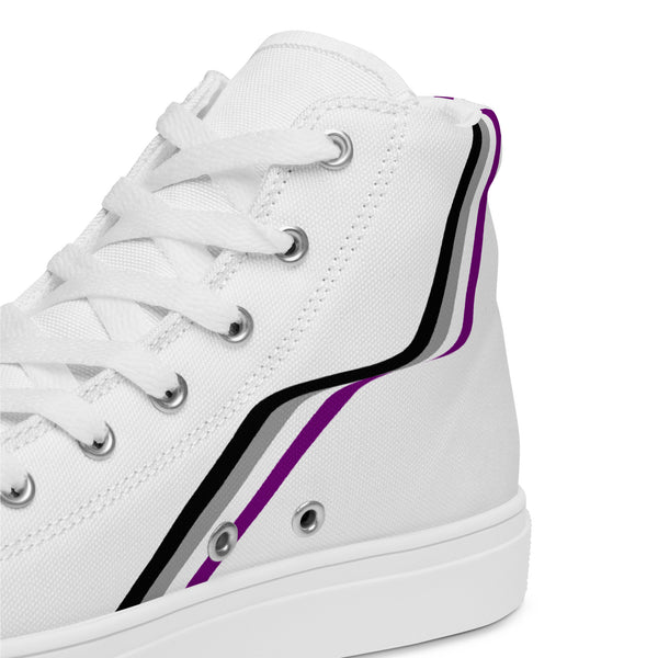Original Asexual Pride Colors White High Top Shoes - Women Sizes