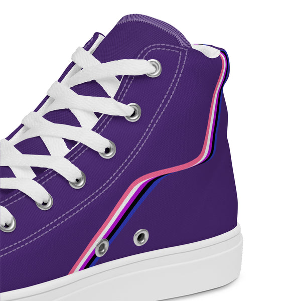Original Genderfluid Pride Colors Purple High Top Shoes - Women Sizes