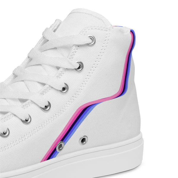 Original Omnisexual Pride Colors White High Top Shoes - Women Sizes