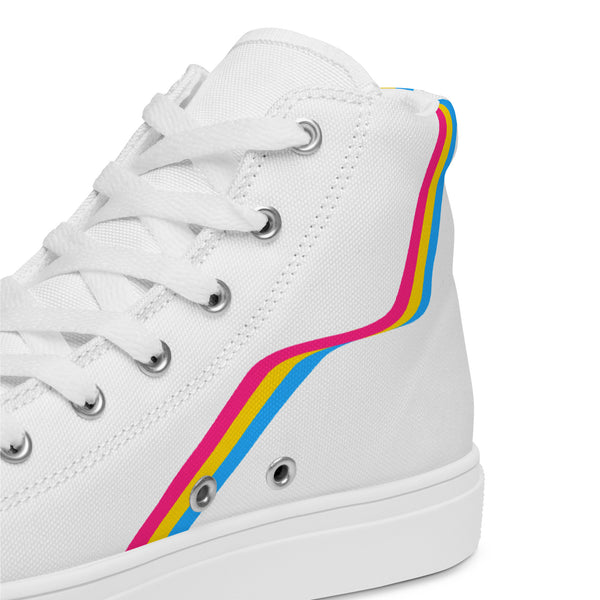 Original Pansexual Pride Colors White High Top Shoes - Women Sizes
