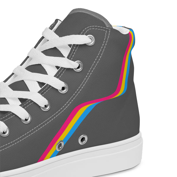 Original Pansexual Pride Colors Gray High Top Shoes - Women Sizes