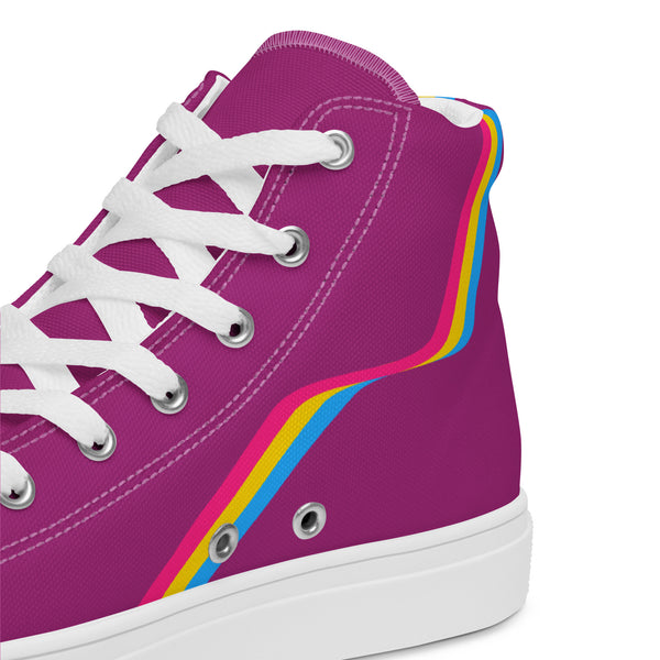 Original Pansexual Pride Colors Purple High Top Shoes - Women Sizes