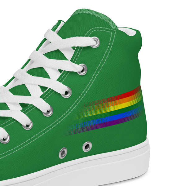 Casual Gay Pride Colors Green High Top Shoes - Women Sizes
