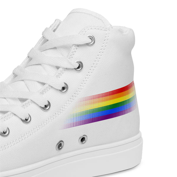 Casual Gay Pride Colors White High Top Shoes - Women Sizes