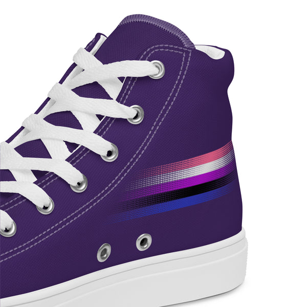 Casual Genderfluid Pride Colors Purple High Top Shoes - Women Sizes