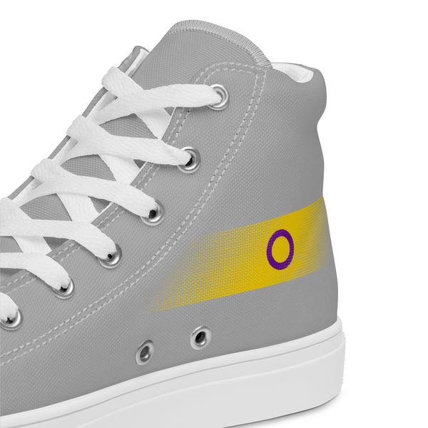 Casual Intersex Pride Colors Gray High Top Shoes - Women Sizes