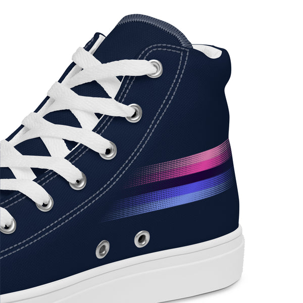 Casual Omnisexual Pride Colors Navy High Top Shoes - Women Sizes