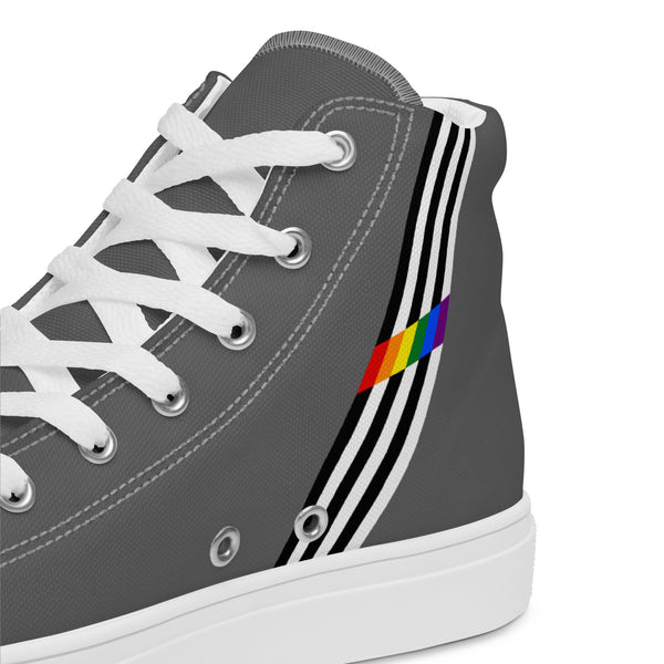 Classic Ally Pride Colors Gray High Top Shoes - Women Sizes