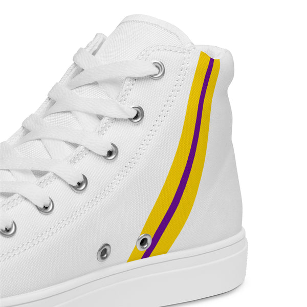 Classic Intersex Pride Colors White High Top Shoes - Women Sizes