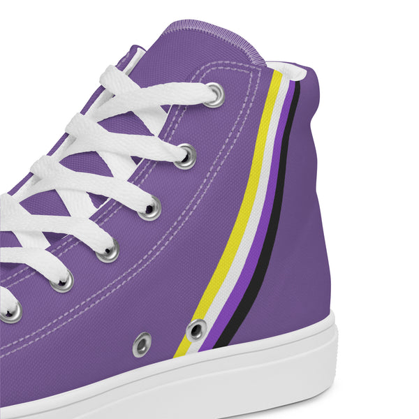 Classic Non-Binary Pride Colors Purple High Top Shoes - Women Sizes