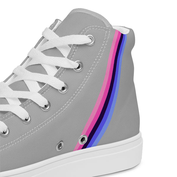 Classic Omnisexual Pride Colors Gray High Top Shoes - Women Sizes