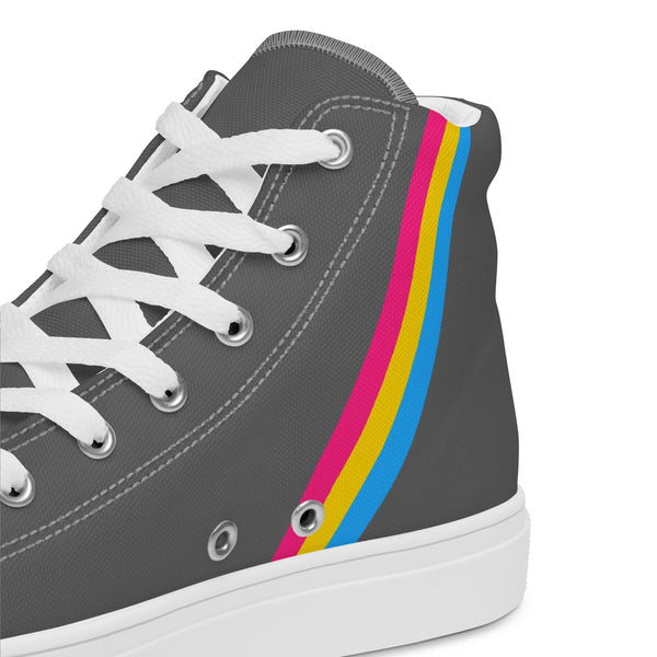Classic Pansexual Pride Colors Gray High Top Shoes - Women Sizes