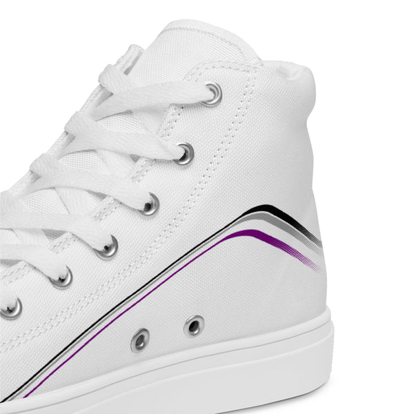 Trendy Asexual Pride Colors White High Top Shoes - Women Sizes