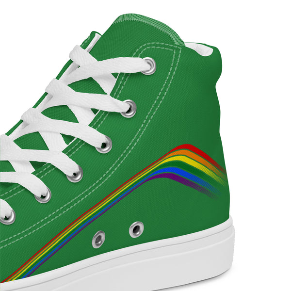 Trendy Gay Pride Colors Green High Top Shoes - Women Sizes