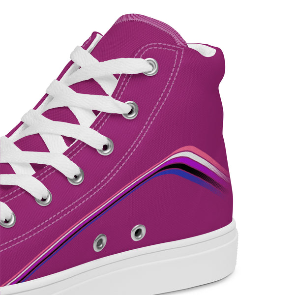 Trendy Genderfluid Pride Colors Fuchsia High Top Shoes - Women Sizes