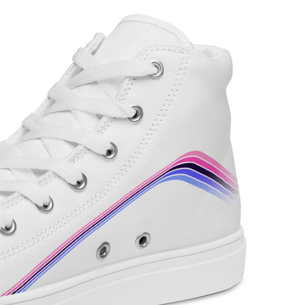 Trendy Omnisexual Pride Colors White High Top Shoes - Women Sizes