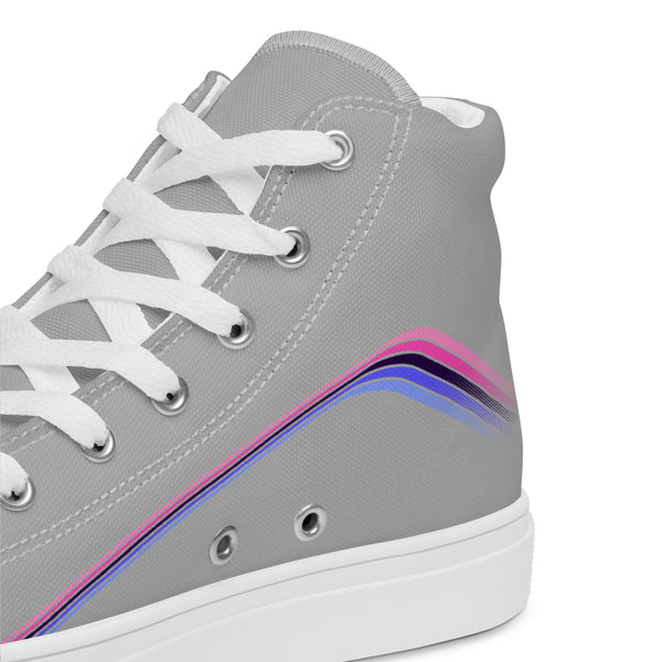 Trendy Omnisexual Pride Colors Gray High Top Shoes - Women Sizes