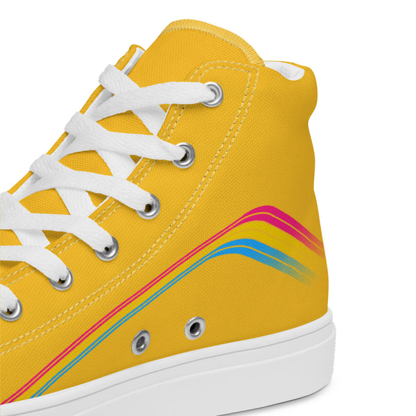 Trendy Pansexual Pride Colors Yellow High Top Shoes - Women Sizes