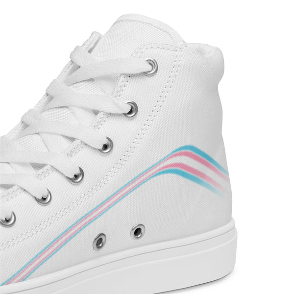 Trendy Transgender Pride Colors White High Top Shoes - Women Sizes