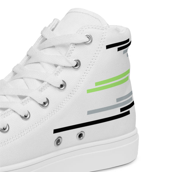 Modern Agender Pride Colors White High Top Shoes - Women Sizes