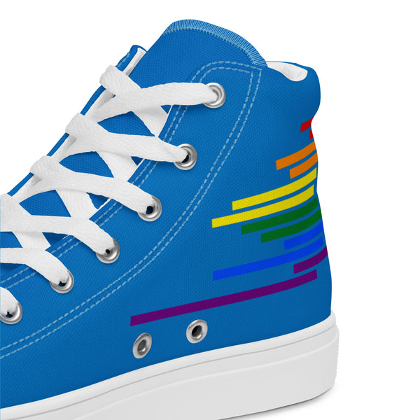 Modern Gay Pride Colors Blue High Top Shoes - Women Sizes
