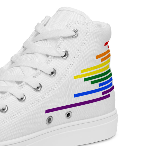 Modern Gay Pride Colors White High Top Shoes