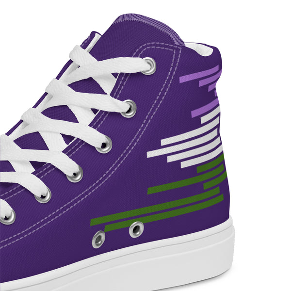 Modern Genderqueer Pride Colors Purple High Top Shoes - Women Sizes