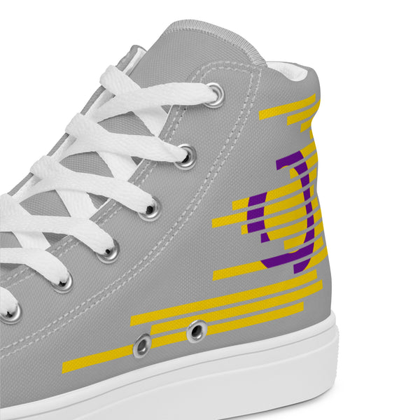 Modern Intersex Pride Colors Gray High Top Shoes - Women Sizes