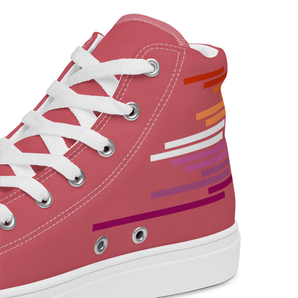 Modern Lesbian Pride Colors Pink High Top Shoes - Women Sizes