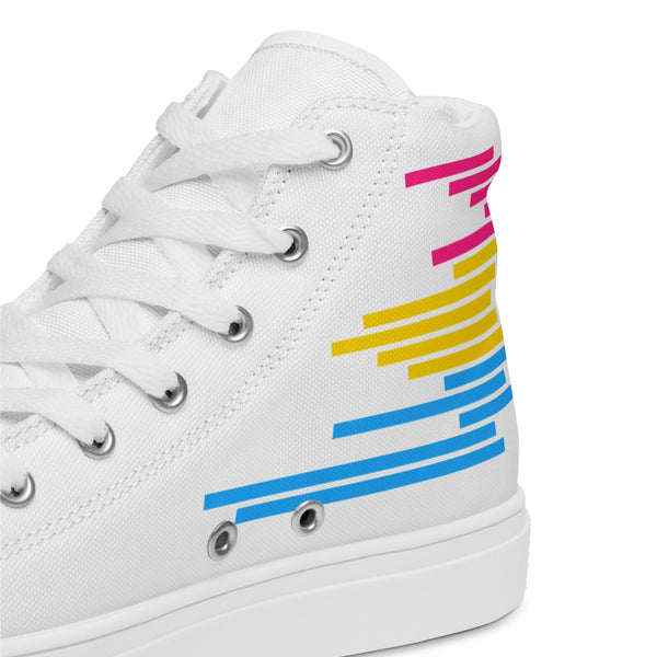 Modern Pansexual Pride Colors White High Top Shoes