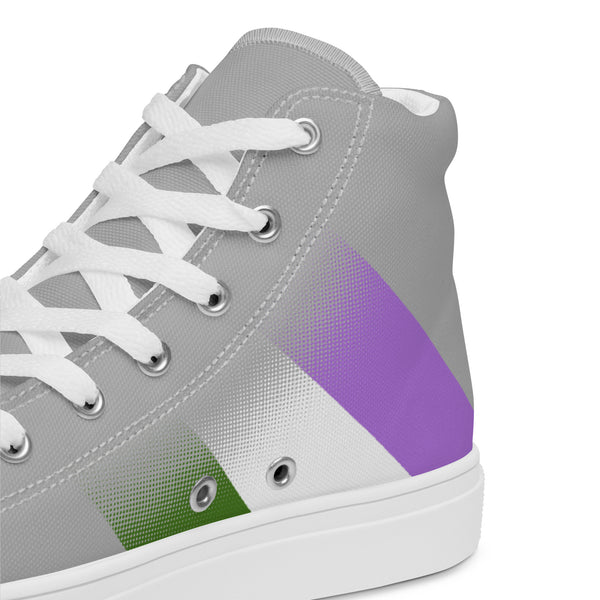 Genderqueer Pride Colors Modern Gray High Top Shoes - Women Sizes