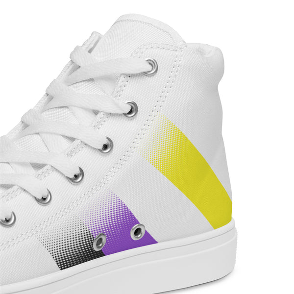 Non-Binary Pride Colors Modern White High Top Shoes - Women Sizes