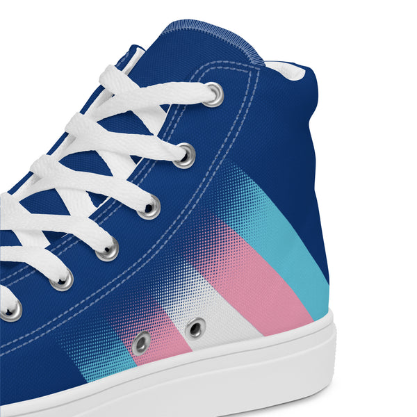 Transgender Pride Colors Modern Navy High Top Shoes - Women Sizes