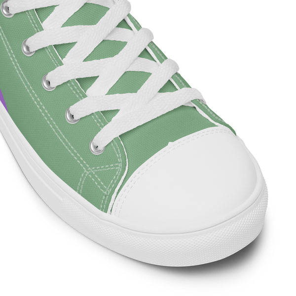 Original Genderqueer Pride Colors Green High Top Shoes - Women Sizes