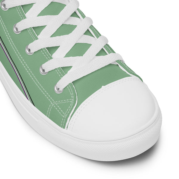Trendy Asexual Pride Colors Green High Top Shoes - Women Sizes