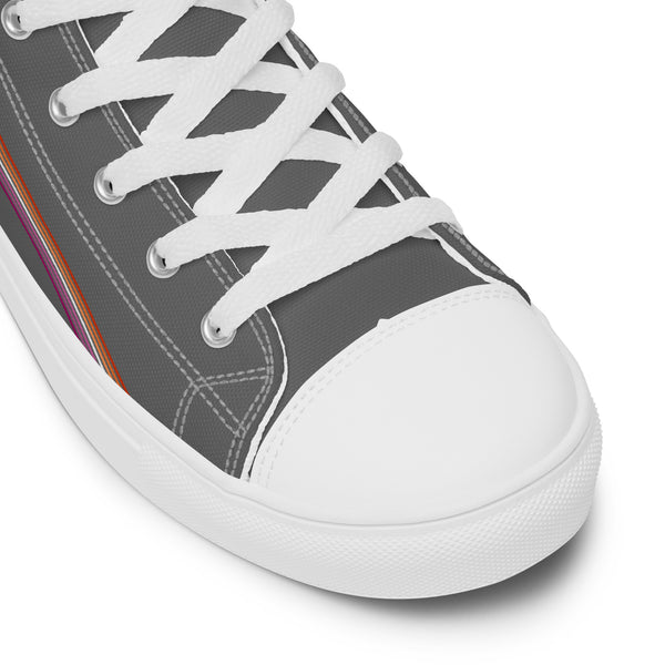 Trendy Lesbian Pride Colors Gray High Top Shoes - Women Sizes