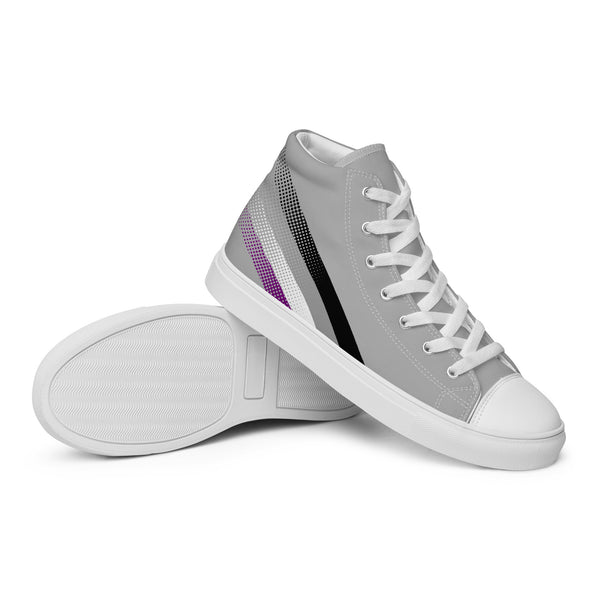 Asexual Pride Colors Original Gray High Top Shoes - Women Sizes