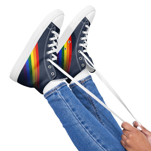 Gay Pride Colors Original Navy High Top Shoes